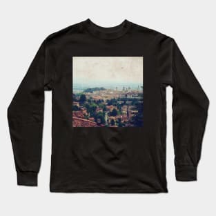 View from the top of the mountain Italy sightseeing trip photography from city scape Milano Bergamo Lecco Long Sleeve T-Shirt